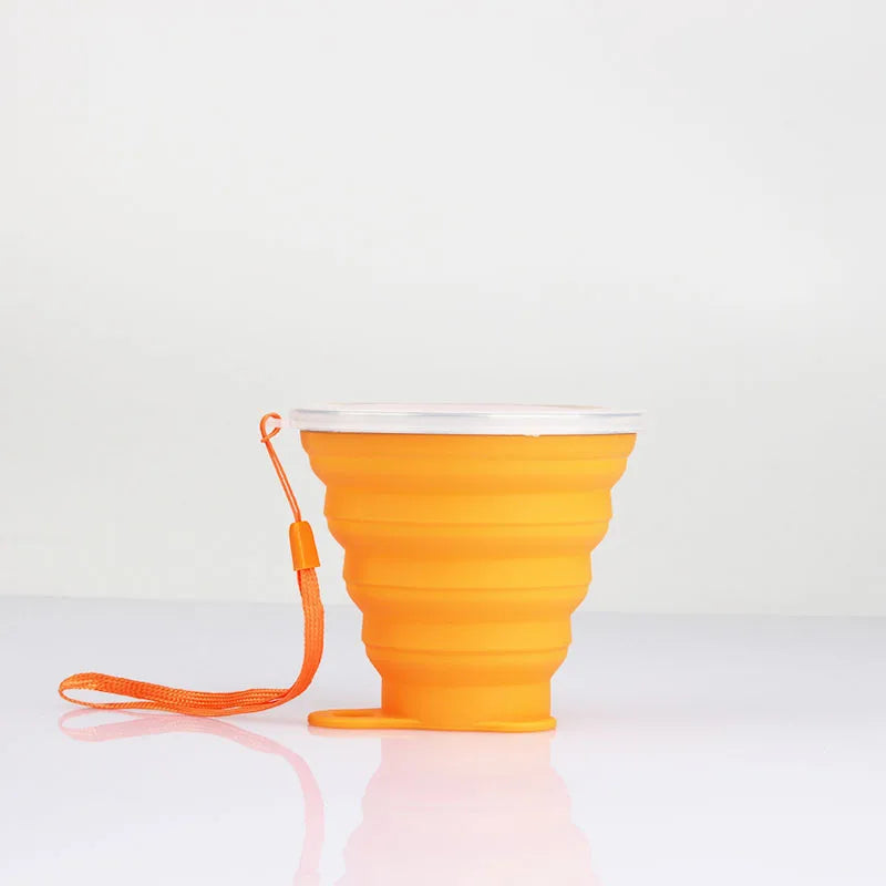 Collapsible Silicone Water Bottle with Measuring, Portable Travel Cup for Outdoors & Kids