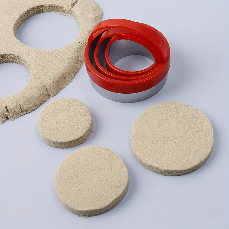 3Pcs Circular Stainless Steel Cookie Cutter Set for Baking and Pastry