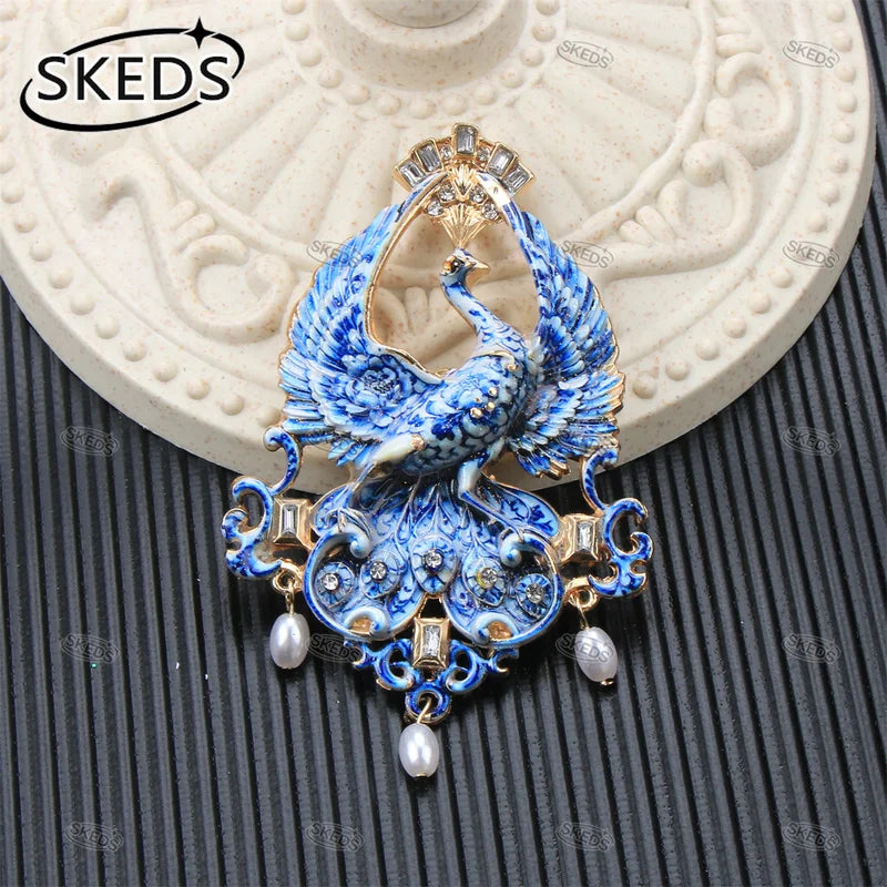 Vintage Animal Brooch Pin with Rhinestones and Crystals - Butterfly Peacock Sheep Jewelry Gift