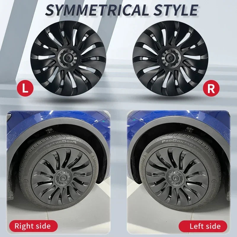 4PCS Automotive Wheel Hub Caps for Tesla Model Y 19 Inch Wheel Covers - Universal Fit