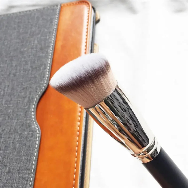 Synthetic Rounded Slant Foundation & Eye Blending Brush Set – Face & Eye Makeup Tools