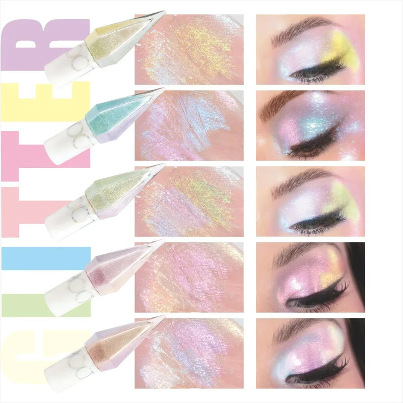 Waterproof Metallic Liquid Eyeshadow Set - Long-Lasting Sparkling Eye Makeup