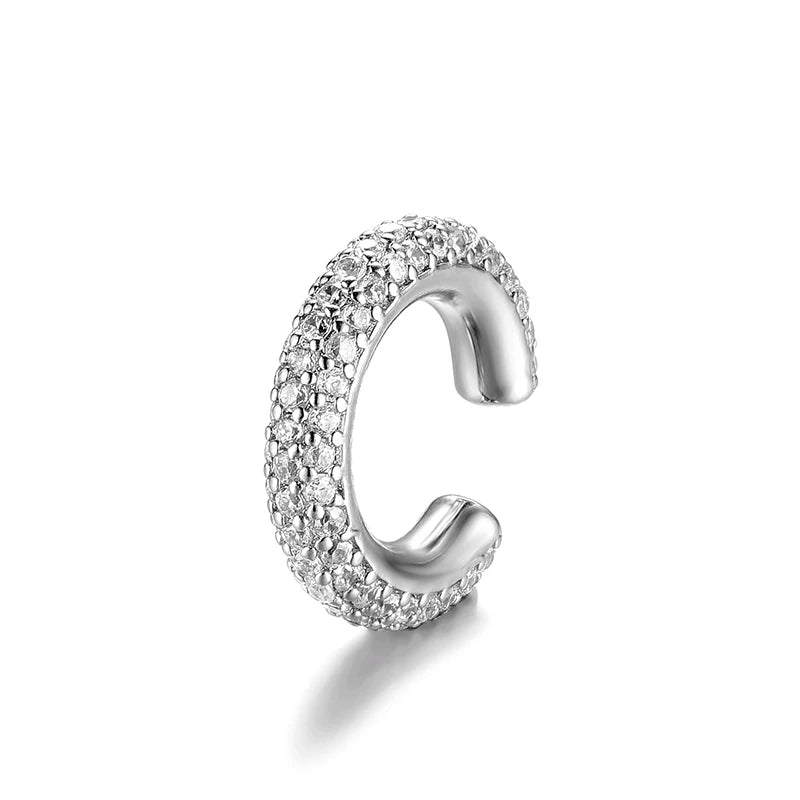 Cartilage Clip Earrings for Women Geometric Zirconia No Piercing Jewelry Gold Silver