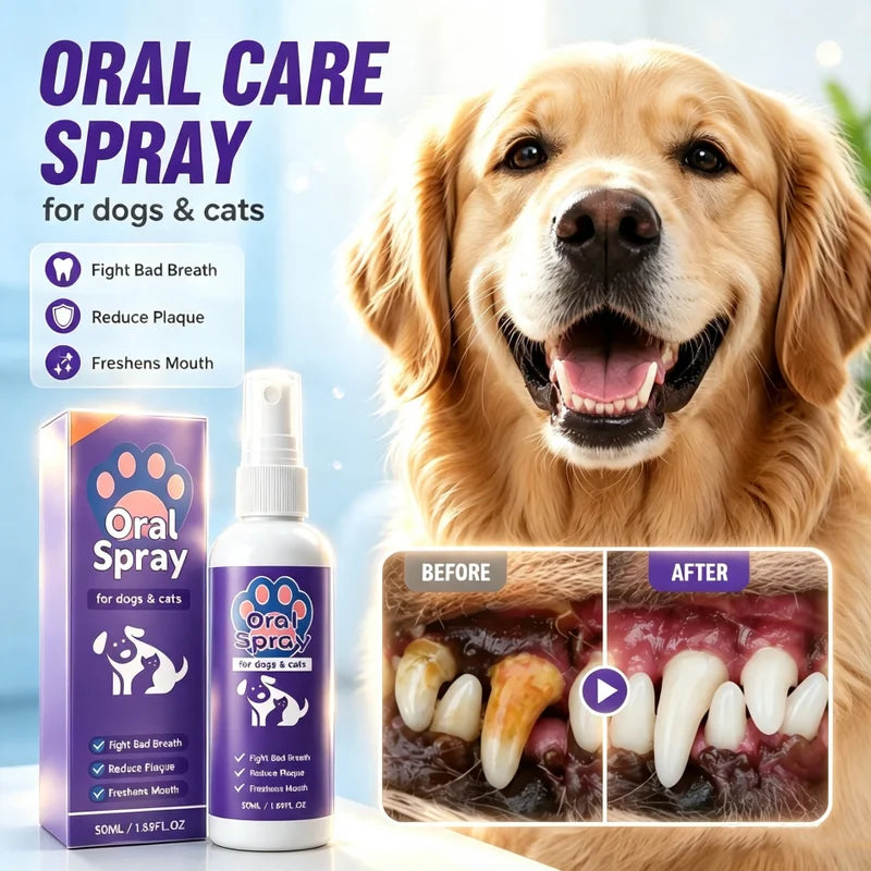 Pet Breath Freshener Spray - Oral Care for Puppies & Kittens, 50ml