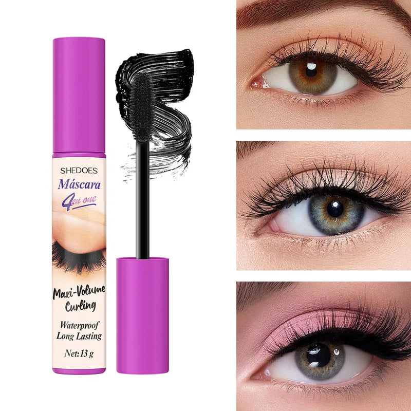 Waterproof Lengthening Mascara for Long Lasting Silky Lashes - Black, 5D Eye Makeup