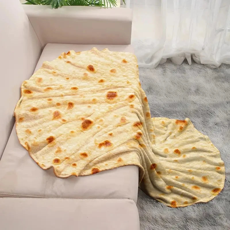 Soft Warm Mexican Tortilla Print Flannel Blanket for Couch Bed Camping