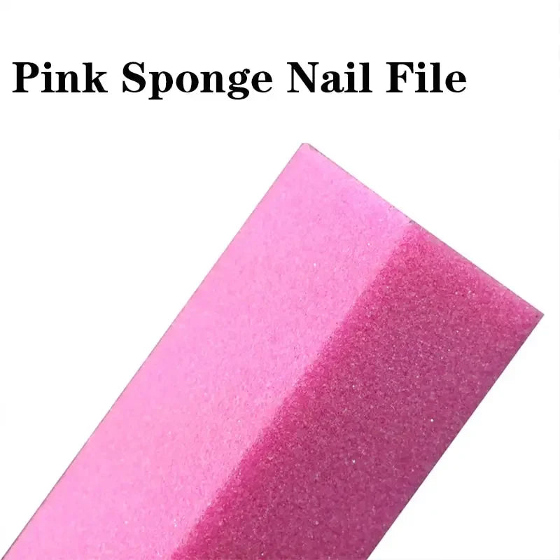 Pink Nail Buffer Blocks 10-Piece Manicure Pedicure File Set for Sensitive Nails