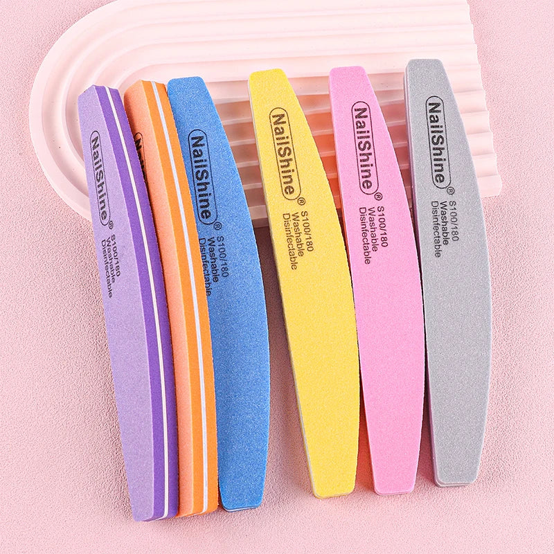 60Pcs Nail Files Sponge Buffer Blocks Double Side 100/180 Grit for Manicure & Pedicure