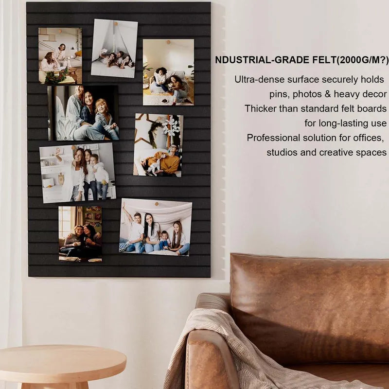 12-Piece Felt Wall Panel Stickers for Home Decor & Photo Display