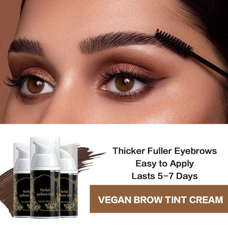 Waterproof Herbal Brow Tint Kit Long-Lasting Semi-Permanent Eyebrow Dye for Home Use