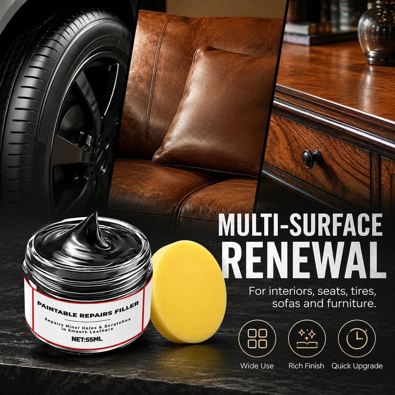 Car Interior Gloss Restoration Wax for Plastic and Black Surfaces - Removes Scratches