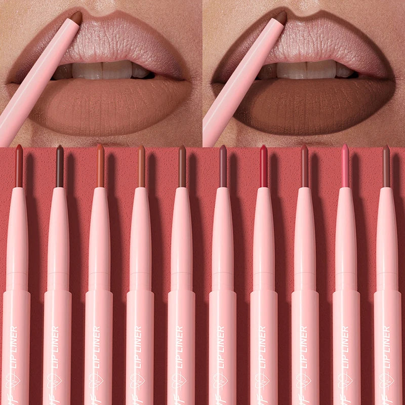 Matte Lipliner Pencil Waterproof Non-stick Lip Contour for Natural Makeup