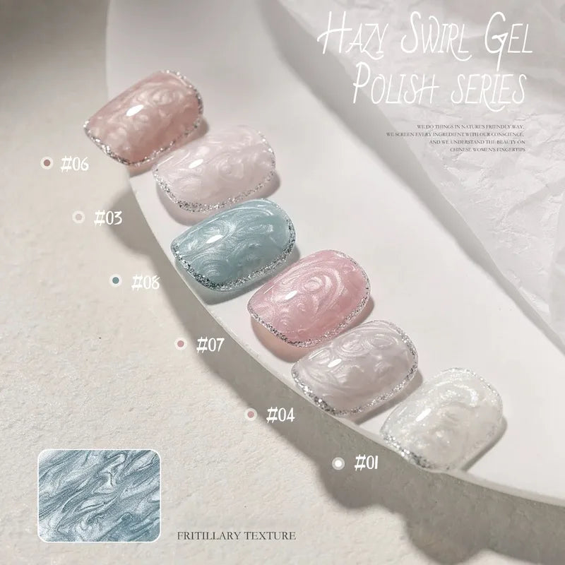 Japanese-Style Summer Nail Art Pearl Shell Thread Gel Nail Polish Set