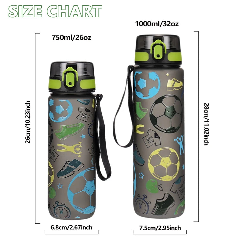 Sports Water Bottle 750/1000ml Leakproof Portable Hydration Jug for Outdoor & Gym