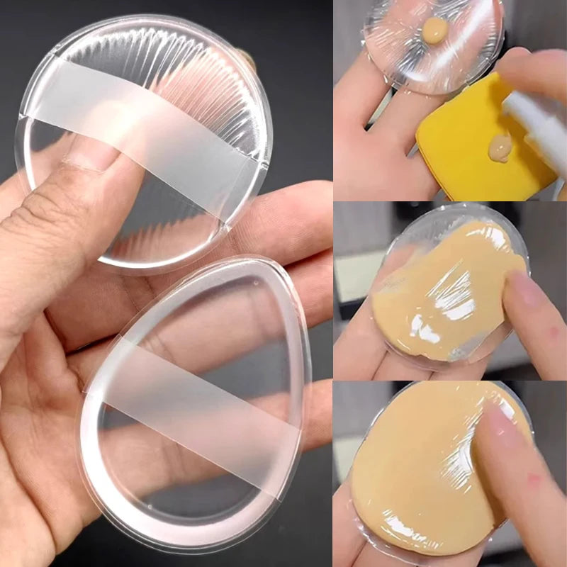 Silicone Gel Powder Puff Sponge for Foundation BB Cream Makeup Tools, Reusable, Non-Absorbent