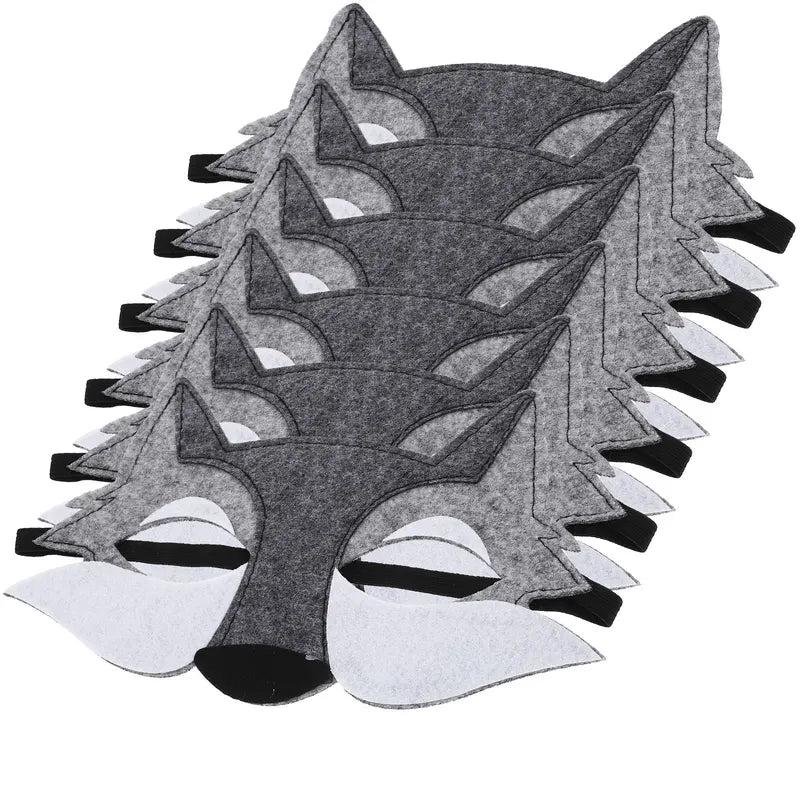 6-Pack Wolf Masks for Halloween Cosplay Animal Face Masks Party Supplies