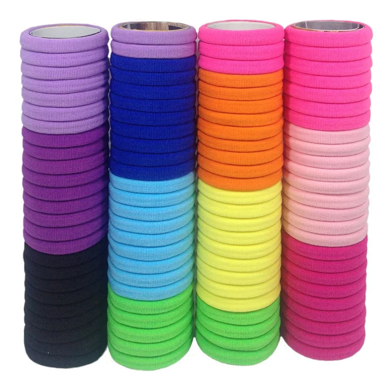 50 Pack Elastic Hair Bands Set for Girls Women No Damage Pigtails Holders