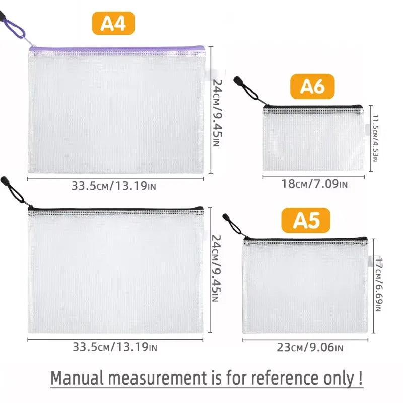 Large Capacity Zipper Folder for A4 A5 Documents - Office & School Storage Organizer