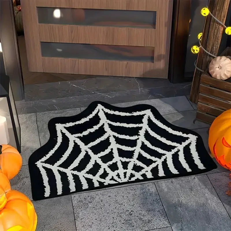 Halloween Bat-Shaped Bathroom Rug Non-Slip Floor Mat for Living Room Decor