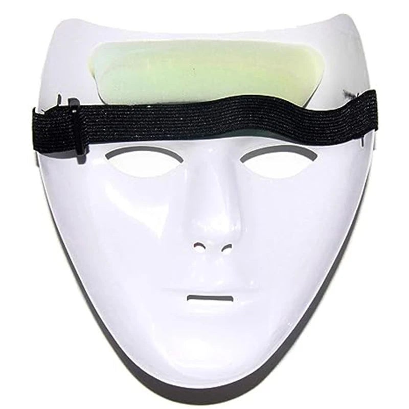 Creative Full Face Mask for Halloween and Parties, Blank White Plastic Mask with Elastic Cord