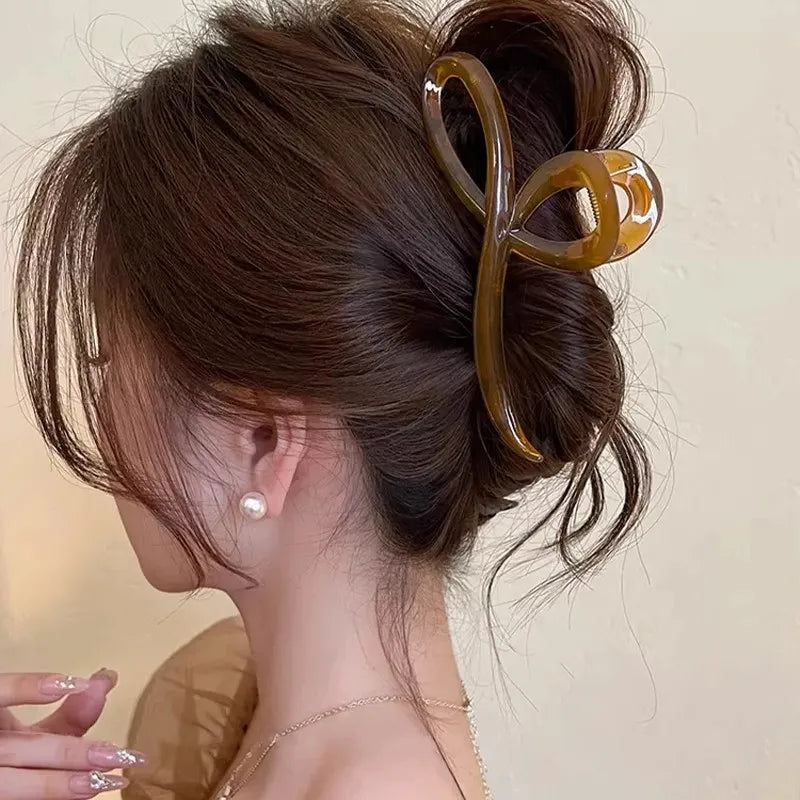 Elegant Jelly Color Bow Hair Claw for Women Girls Hair Accessories