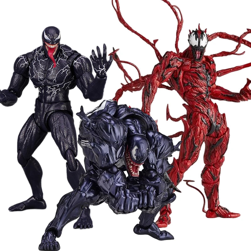 Action Figure Collectible Toy - Venom Carnage Spider Man Movable Face Statue