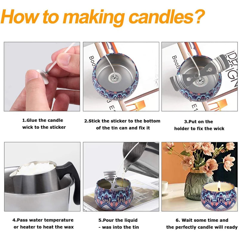 DIY Candle Making Kit with Soy Wax & Stainless Steel Melting Pot - Handmade Aromatherapy Supplies