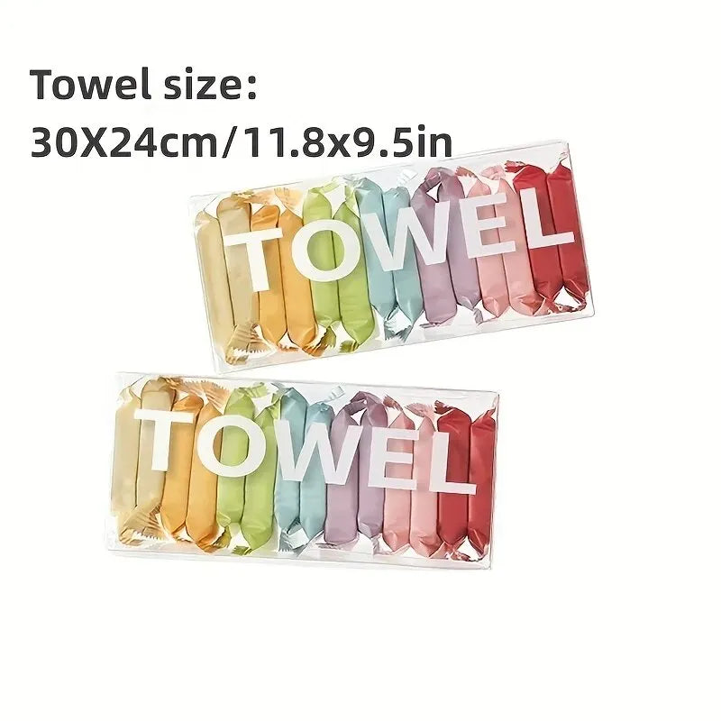 Disposable Travel Face Towels 14-Pack Compressed & Expandable Soft Cleansing Cloths