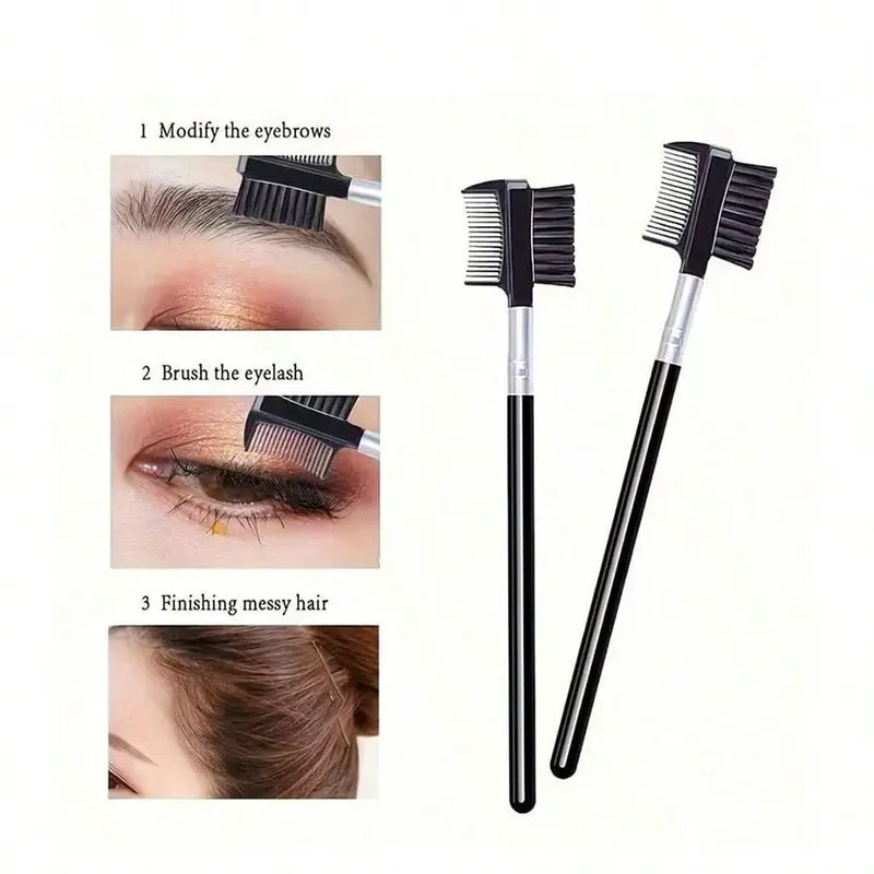 Eyebrow Brush & 11-in-1 Eyelash Grooming Kit with Curler, Separator & Refills