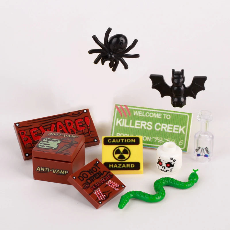 Mini Skeleton Zombie Ghost Building Blocks Scene Decoration for Kids