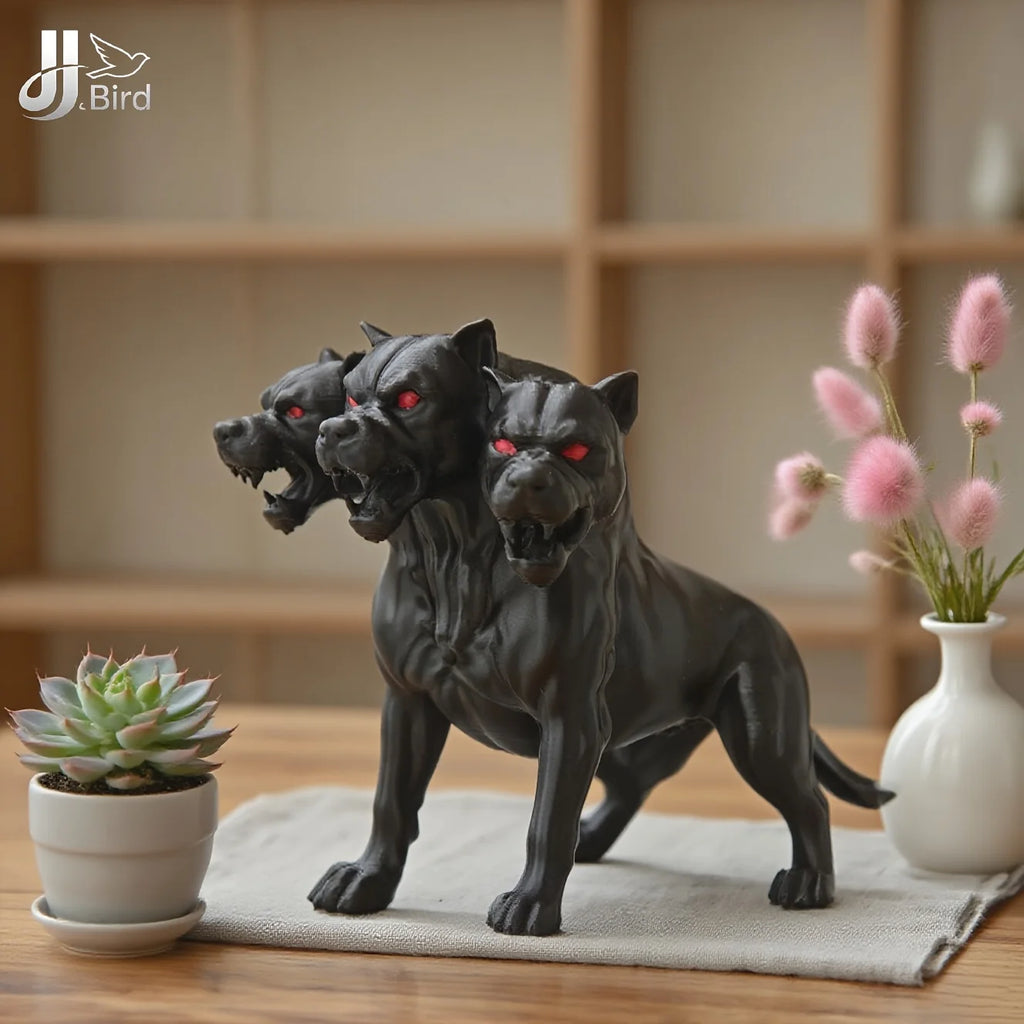 Gothic Three-Headed Dog Statue Ornament Halloween Thanksgiving Decor - Indoor & Outdoor