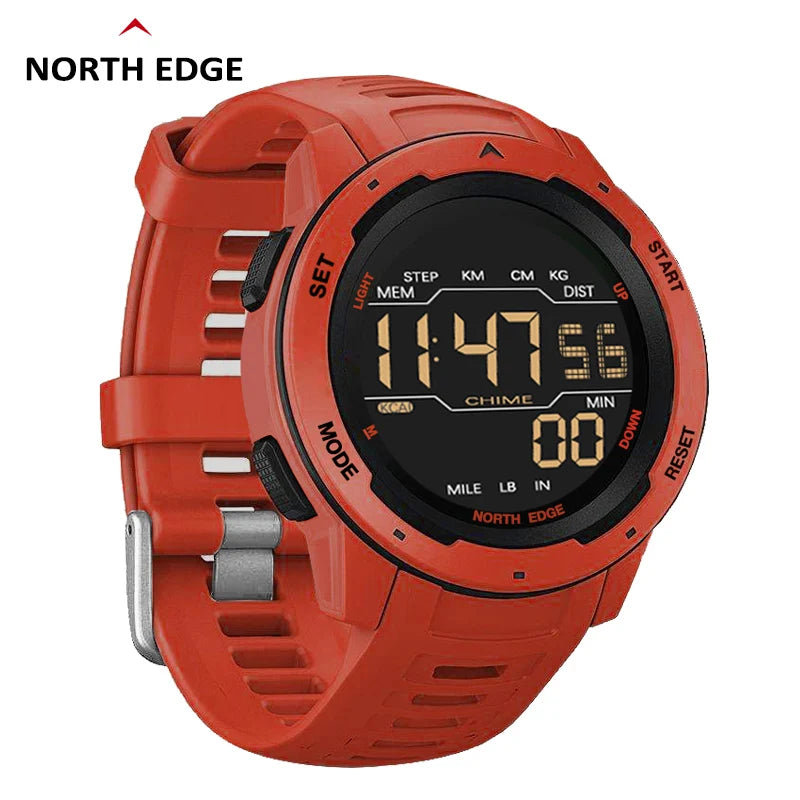 Digital Sports Watch for Men and Women Waterproof 50m with Pedometer & Dual Time