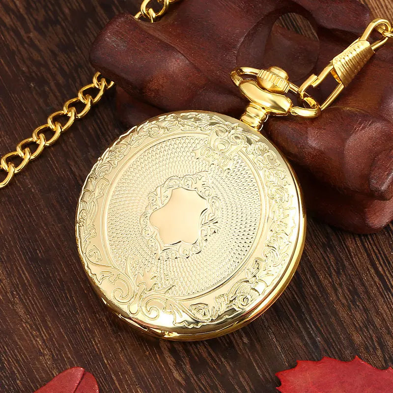 Steampunk Pocket Watch Men Women Necklace Quartz Vintage Timepiece Gift