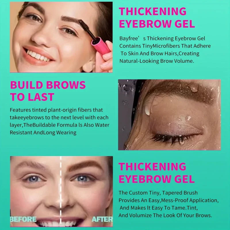 Waterproof Tinted Brow Gel Kit with Clear Brow Glue & Long-Lasting Finish