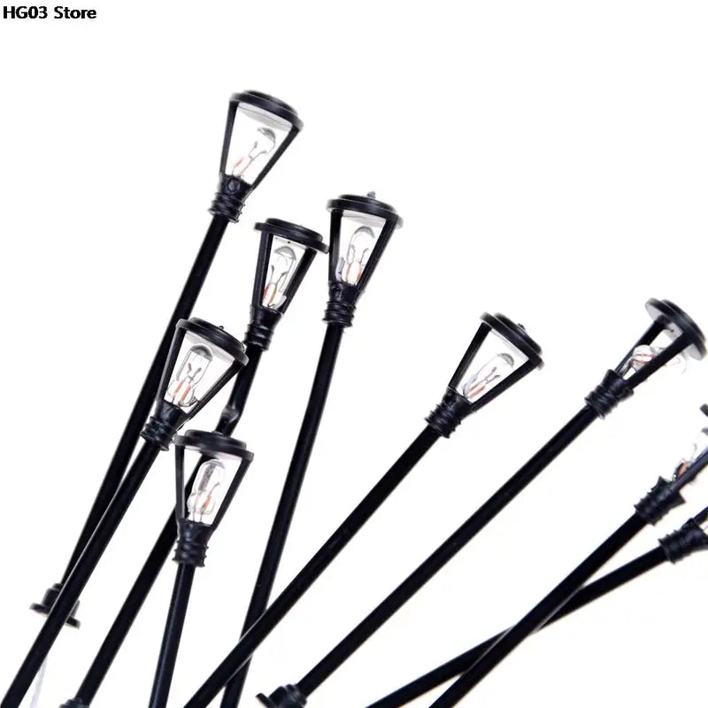 Mini Decor Street Lamp Set for Fairy Gardens - 10pcs Resin Miniatures for Home & Model Landscaping