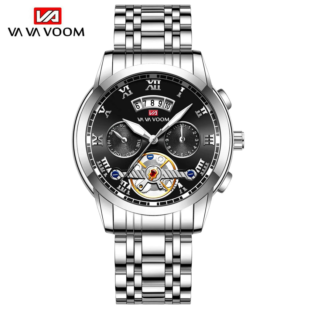 Men's Luxury Sport Watch with Luminescent Dial Waterproof Stainless Steel