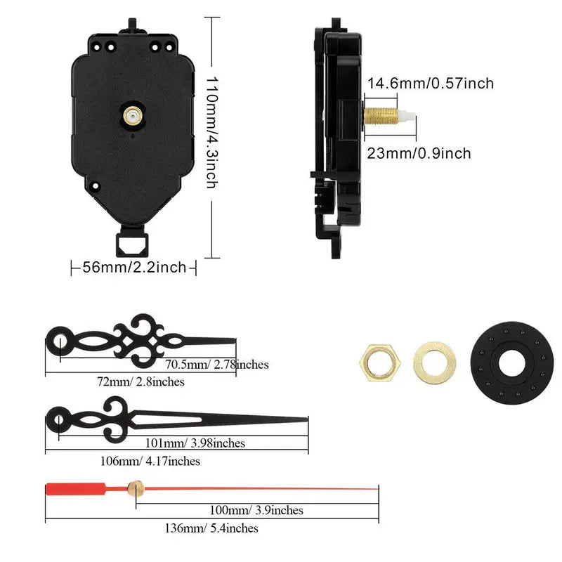 Quartz Clock Pendulum Swing Mechanism with Hanger for DIY Repair & Decor