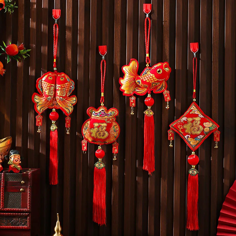 Traditional Chinese New Year Lanterns Hanging Strings Bell Decor - Spring Festival Ornament