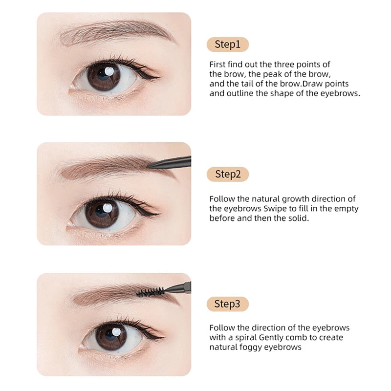 Waterproof Double Head Eyebrow Pencil with Spoolie - Long-Lasting Cosmetics for Women
