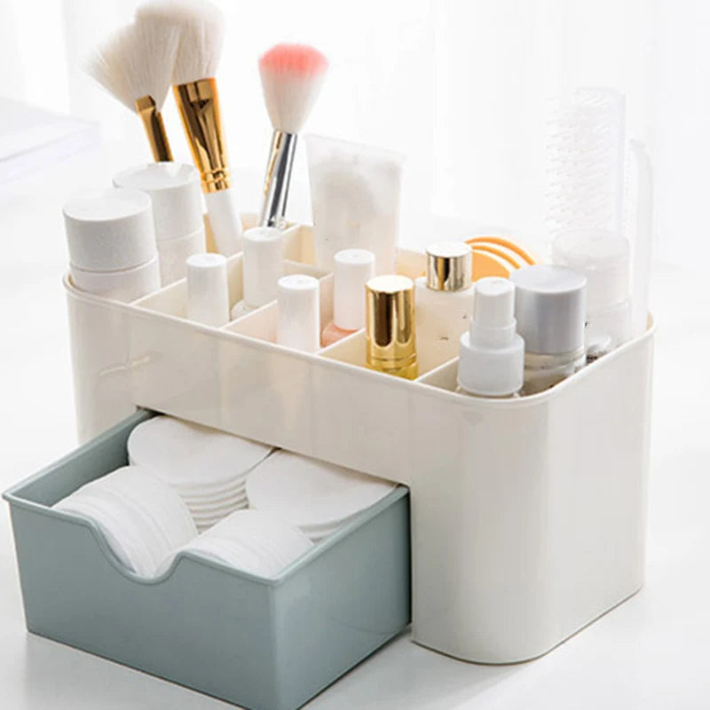 Cosmetic Organizer Drawer Box with Compartments for Makeup & Nail Art Tools