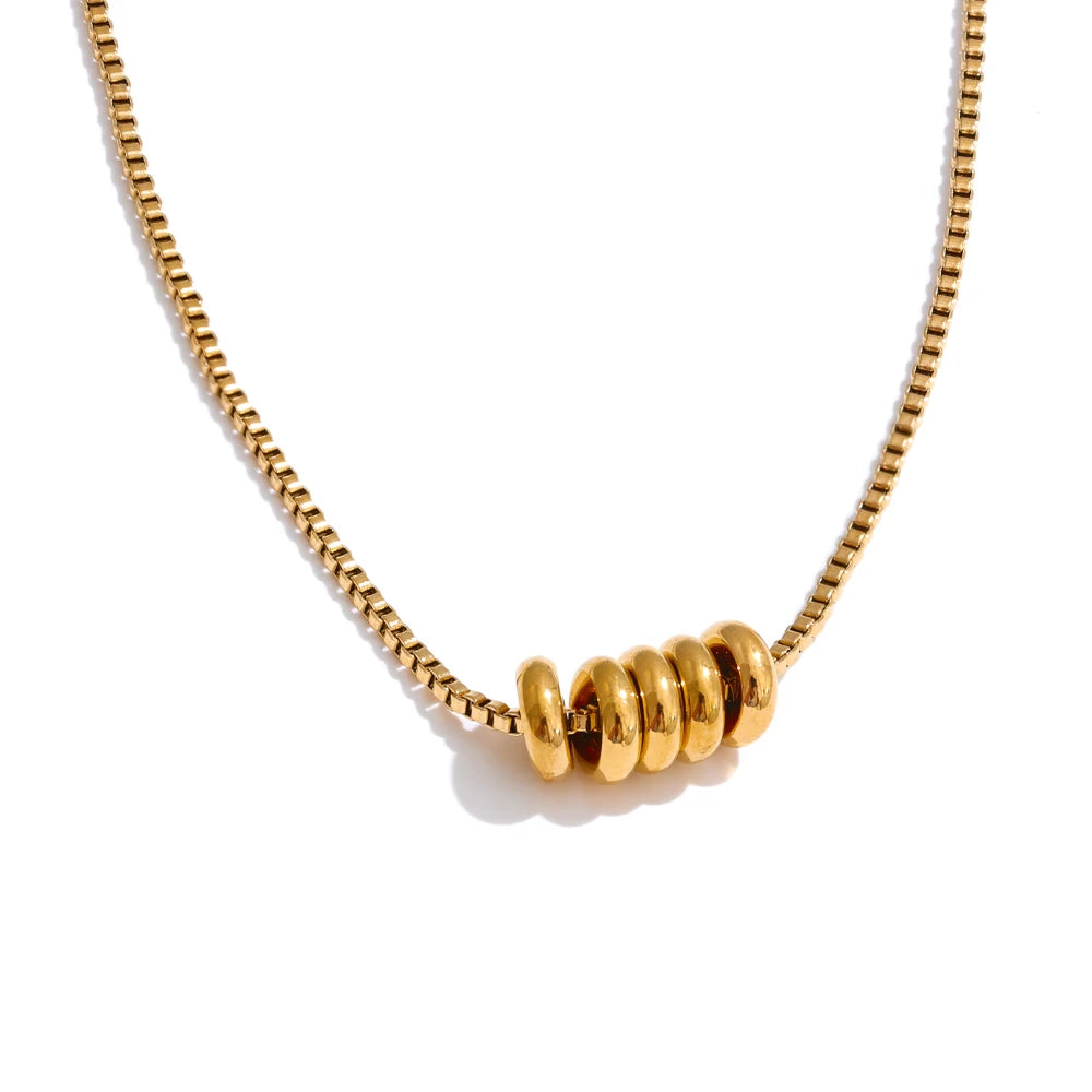 Stylish Zirconia Necklace Pendant - Removable Round Jewelry in Gold Color