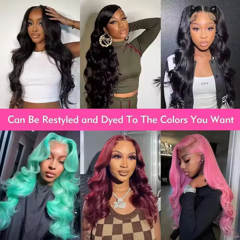 Long Body Wave Lace Frontal Wig 13x6 HD Transparent Lace Human Hair 200 Density