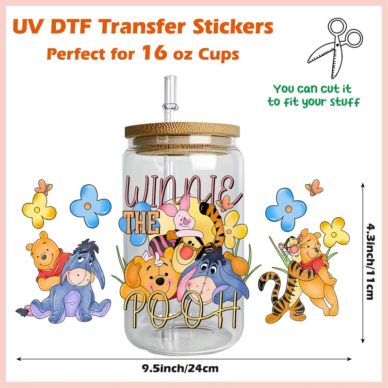 UV DTF Sticker Set for Tumblers - Waterproof 3D Decals for 16oz Cups