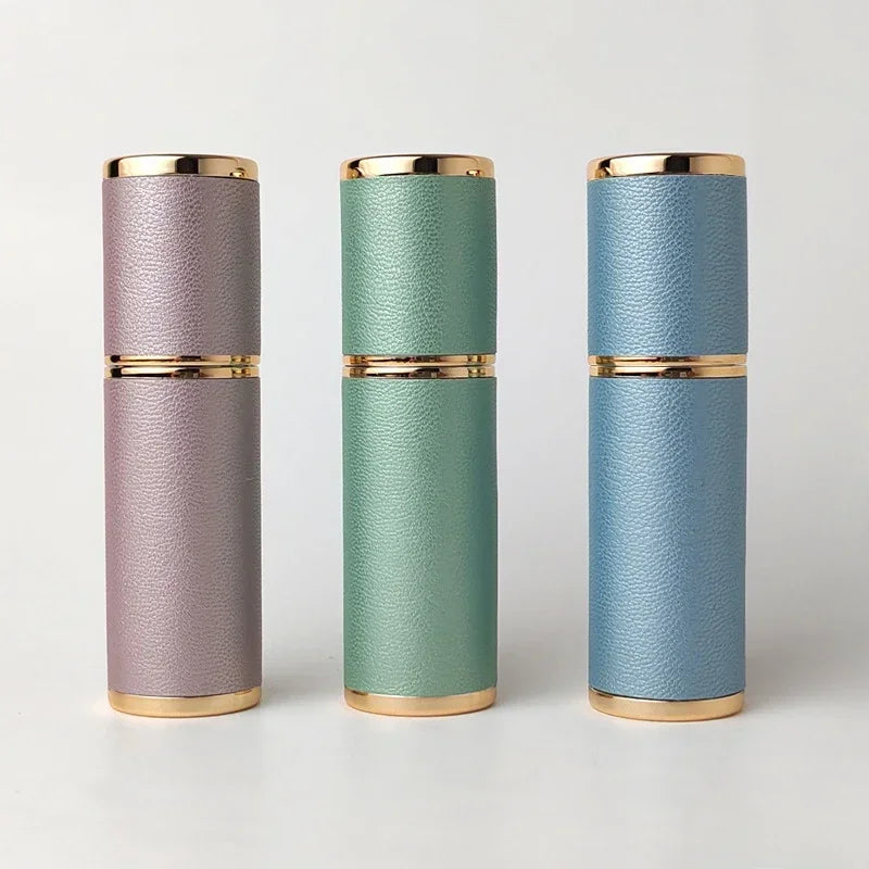 5ml Refillable Leather Perfume Bottle with Spray Travel Container