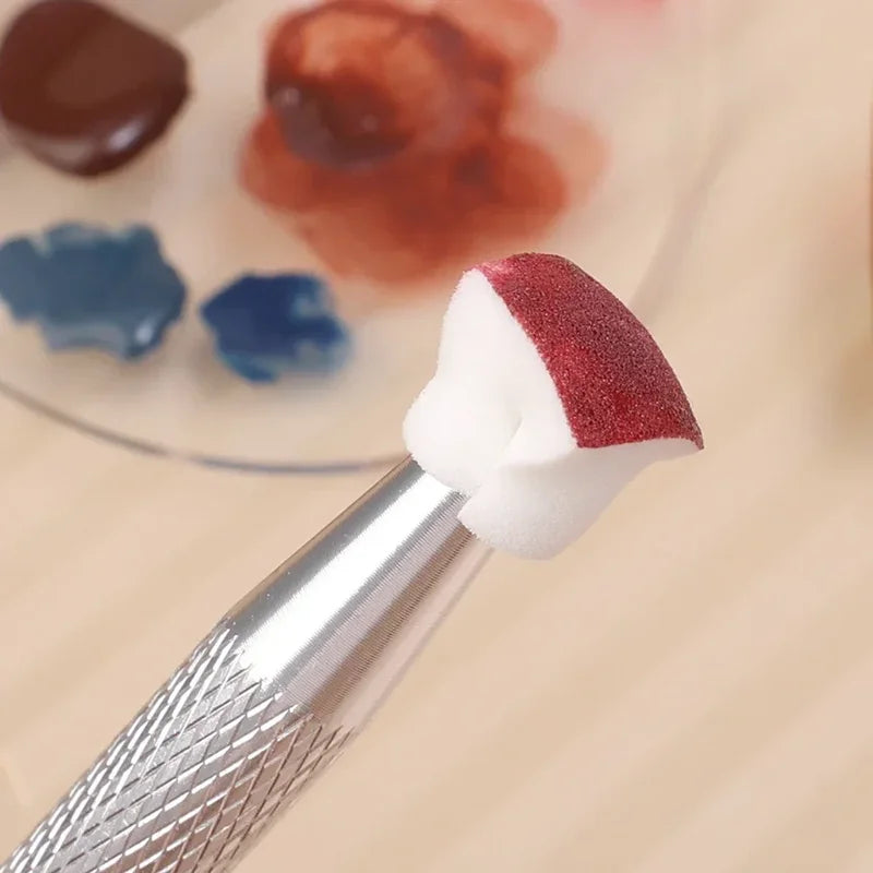 Mini Square Nail Art Sponge Set with Claw Grabber for Manicure & Nail Decoration