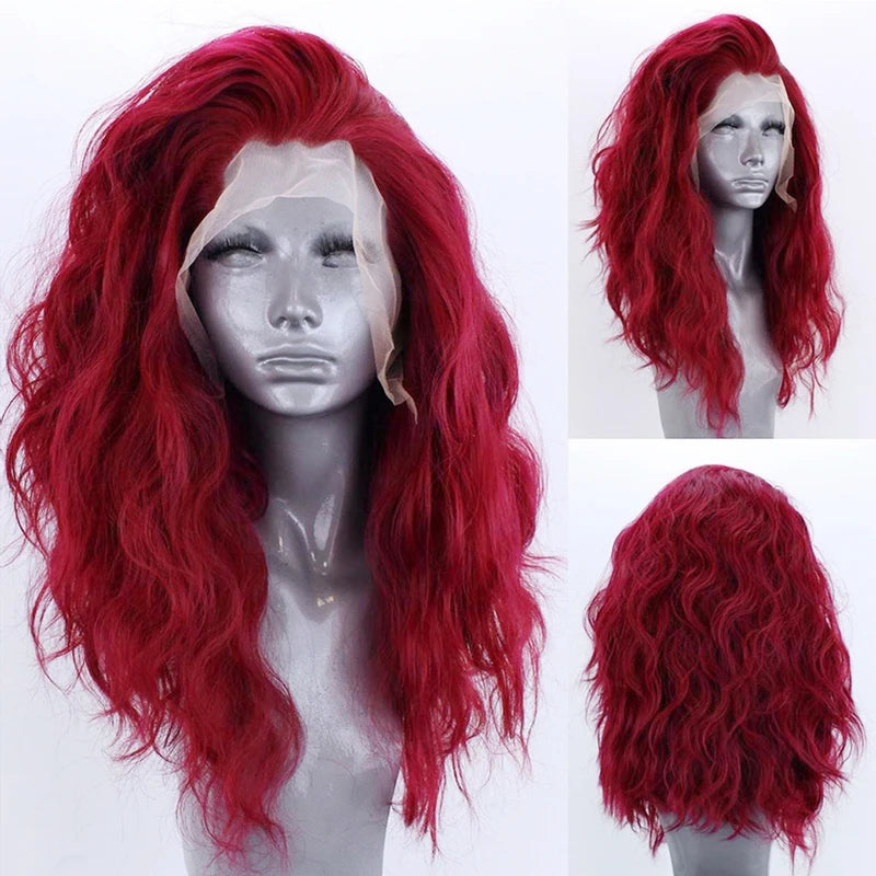 Synthetic Lace Front Wig for Women 24-26 Inch Heat Resistant Fiber Cosplay & Party Hair