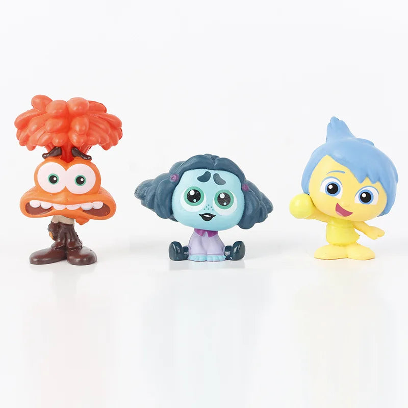 Mini Inside Out 2 Action Figures Set - 9pcs Kids Toy Cartoon Movie Characters