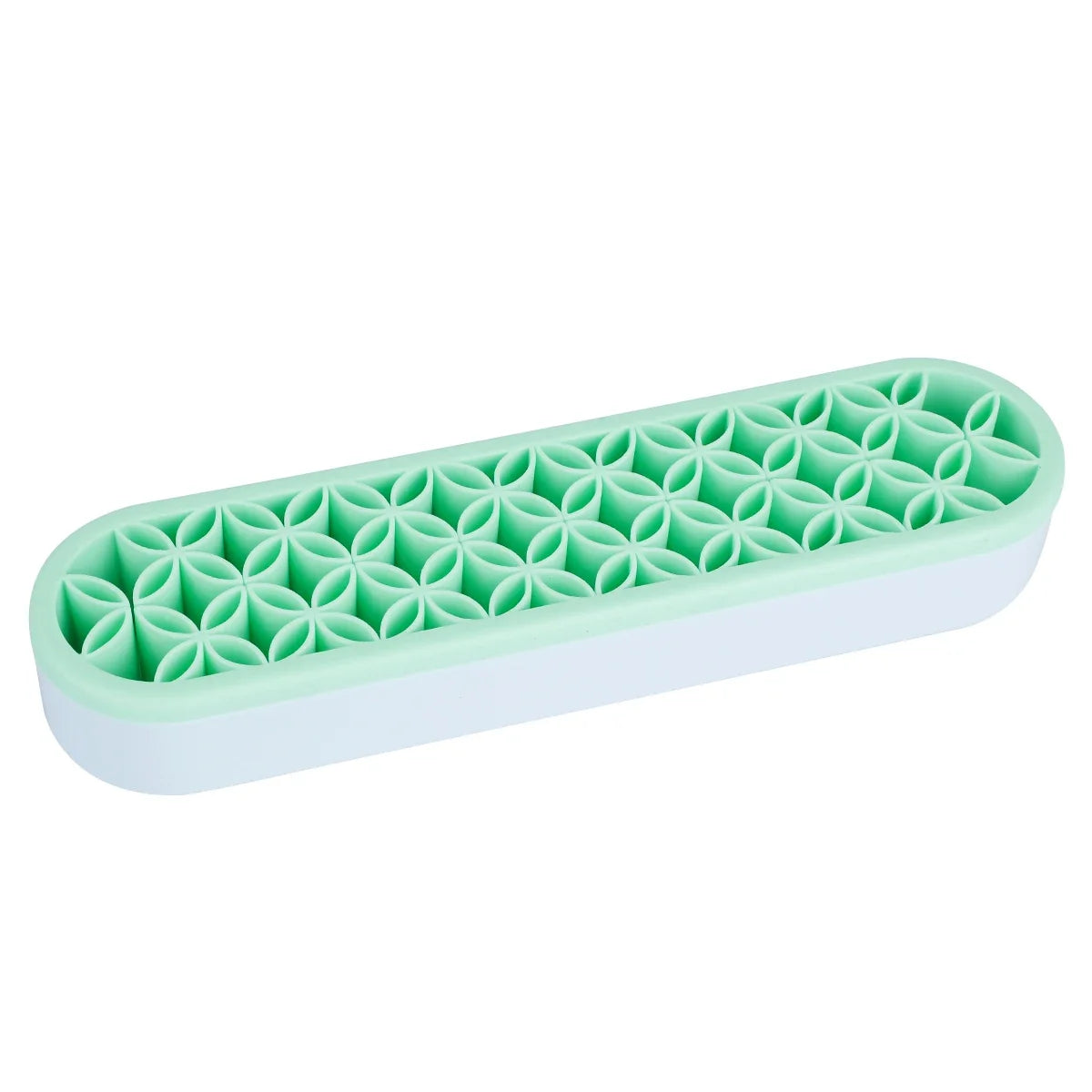 Silicone Makeup Brush Display Stand Organizer with Storage Holes - Tidy Vanity Shelf