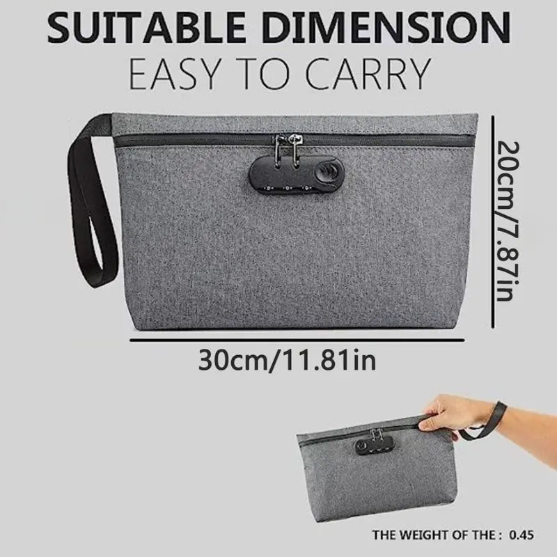 Smell Proof Travel Storage Bag with Combination Lock Waterproof Organizer