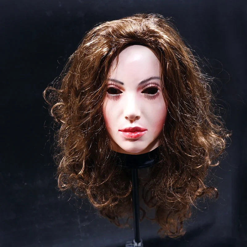 Realistic Latex Mask for Cosplay Halloween Female Woman Face Crossdressing Transgender
